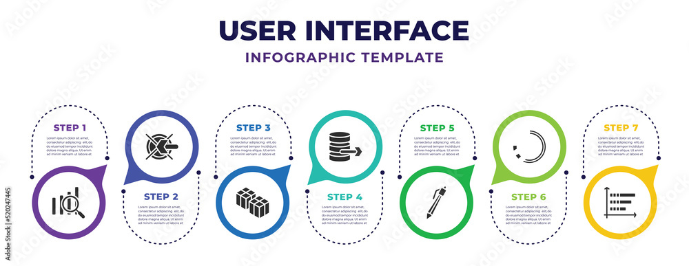 Vetor de user interface infographic design template with data analysis ...