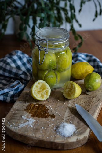 Moroccan preserved lemons ready to be stored