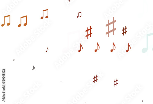 Light Red vector backdrop with music notes.