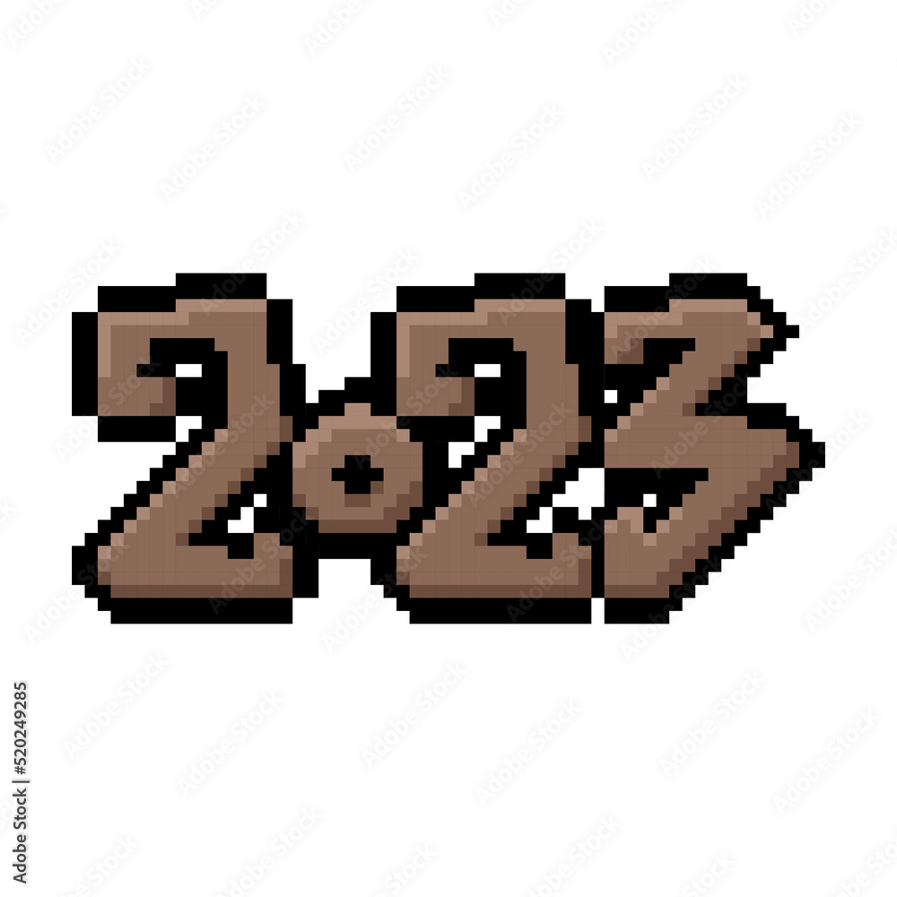 Fototapeta premium brown pixel inscription 2023