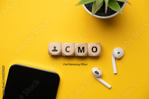 Concept business marketing acronym CMO or Chief Marketing Officer photo