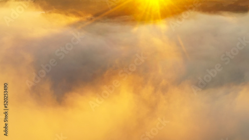 Aerial view of morning clouds, sunrise