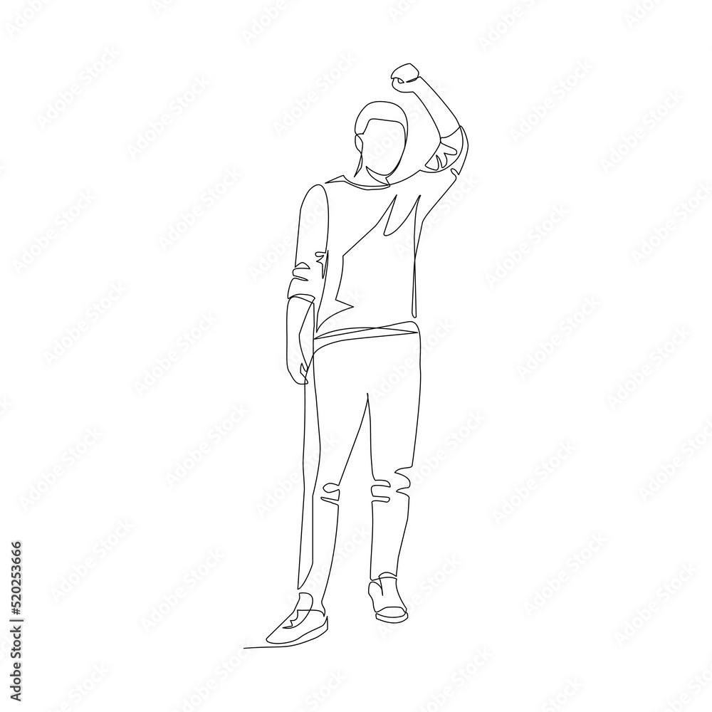 Vector businessman drawn in line-art style