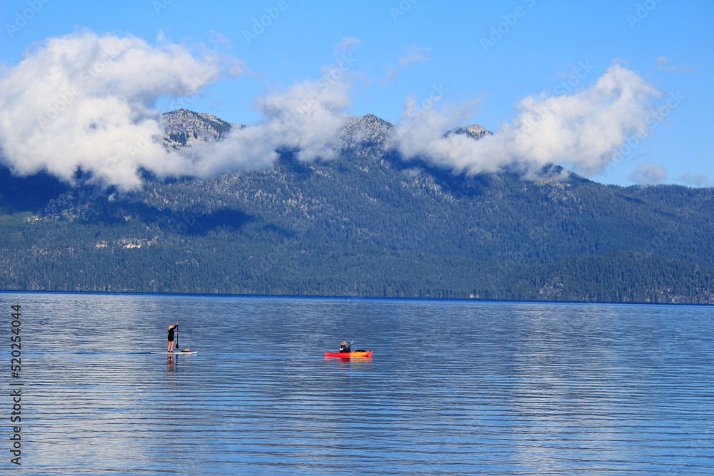 kayaking on lake