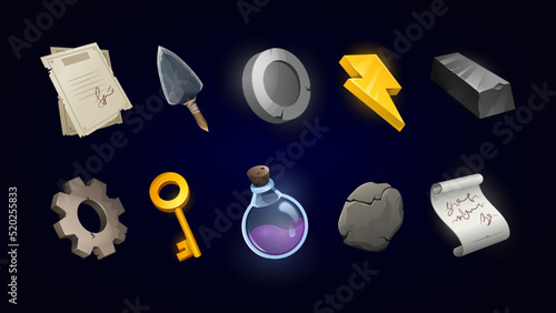 Isolated Graphic Elements for Video Gaming. Vector illustration