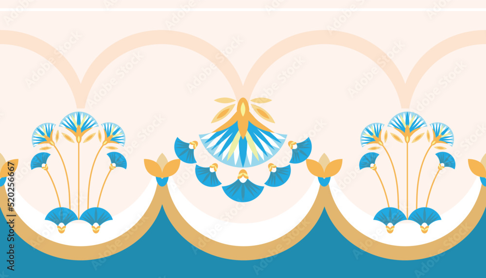 Seamless pattern vector illustration of the Egyptian ancient ornament ...