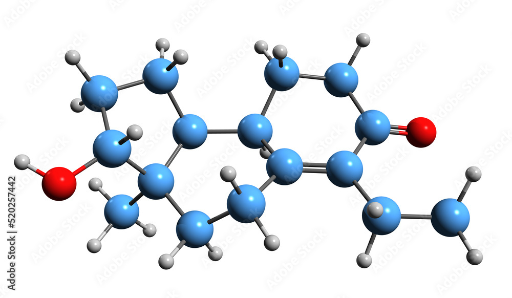 3D image of Inocoterone skeletal formula - molecular chemical structure of steroid-like nonsteroidal antiandrogen isolated on white background
3D image of Inocoterone skeletal formula - molecular chemical structure of steroid-like nonsteroidal antiandrogen isolated on white background