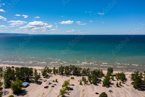 Wasaga Beach drone views shoreline waterfront 