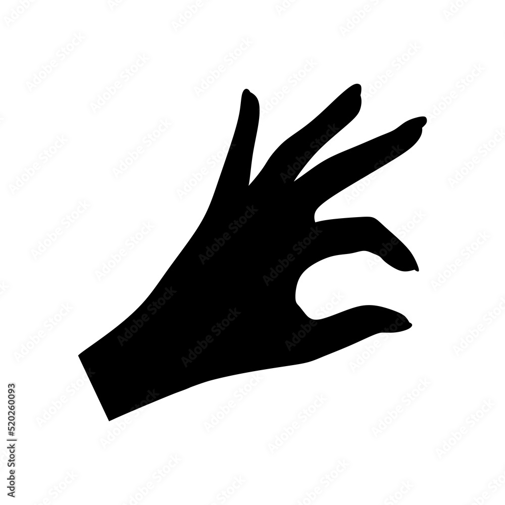Hand silhouette on white background vector Hand silhouette on white background vector