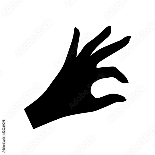 Hand silhouette on white background vector