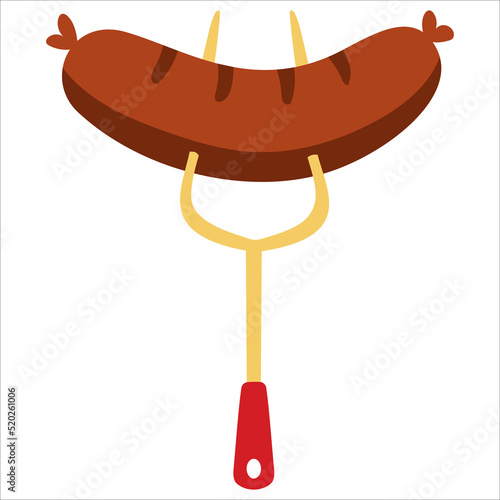 Sausage on Fork BBQ Yummy Grill design