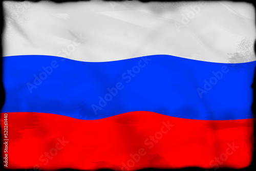 Drawn tricolor flag of Russia.