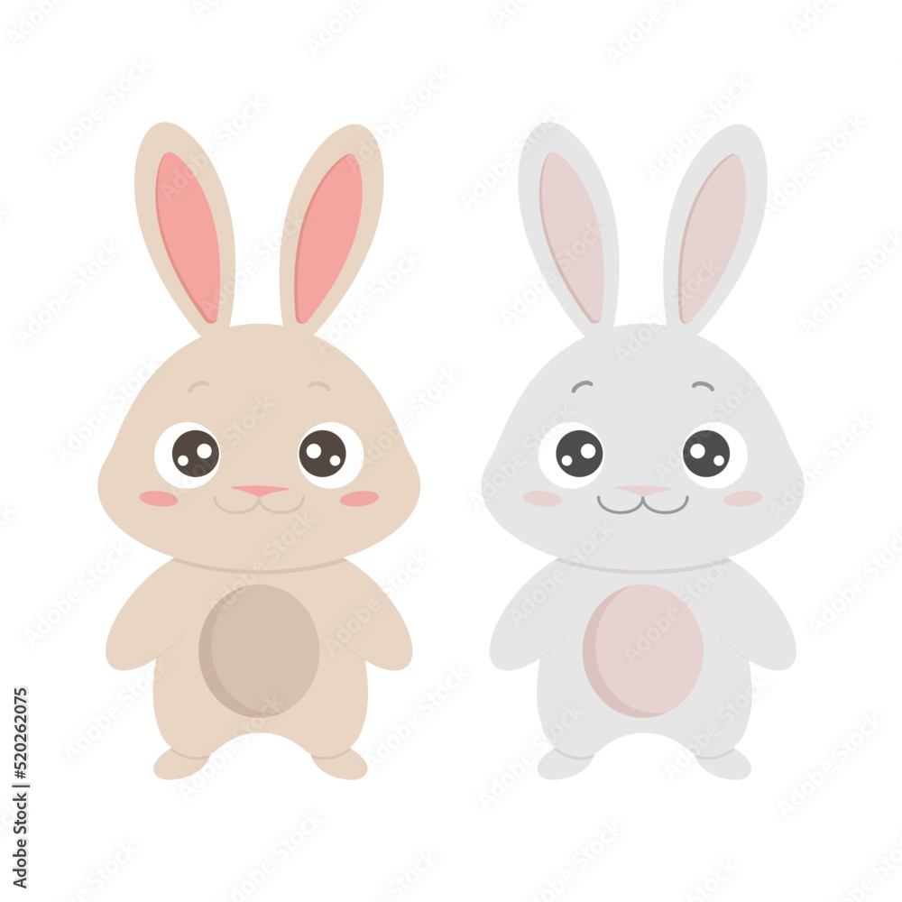 Obraz premium set of cute bunnies