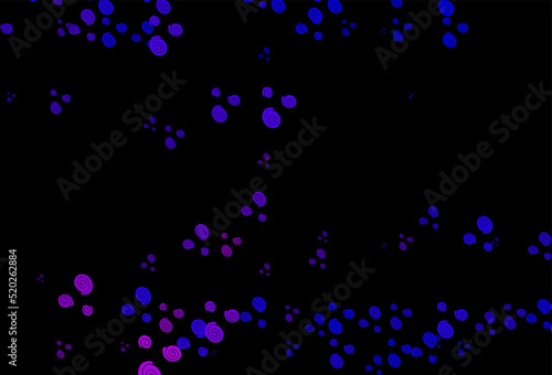 Dark Pink, Blue vector background with lamp shapes.