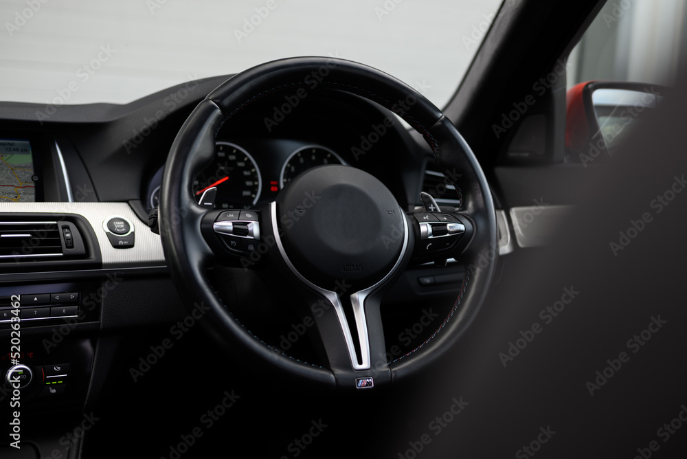 Modern car steering wheel