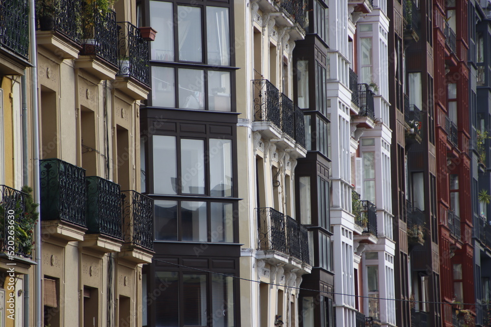 Apartment buildings in the downtown of Bilbao