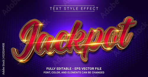 Jackpot Text Style Effect. Editable Graphic Text Template.