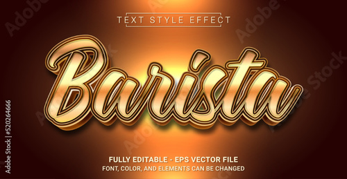 Barista Text Style Effect. Editable Graphic Text Template.
