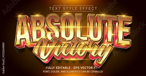 Absolute Victory Text Style Effect. Editable Graphic Text Template.