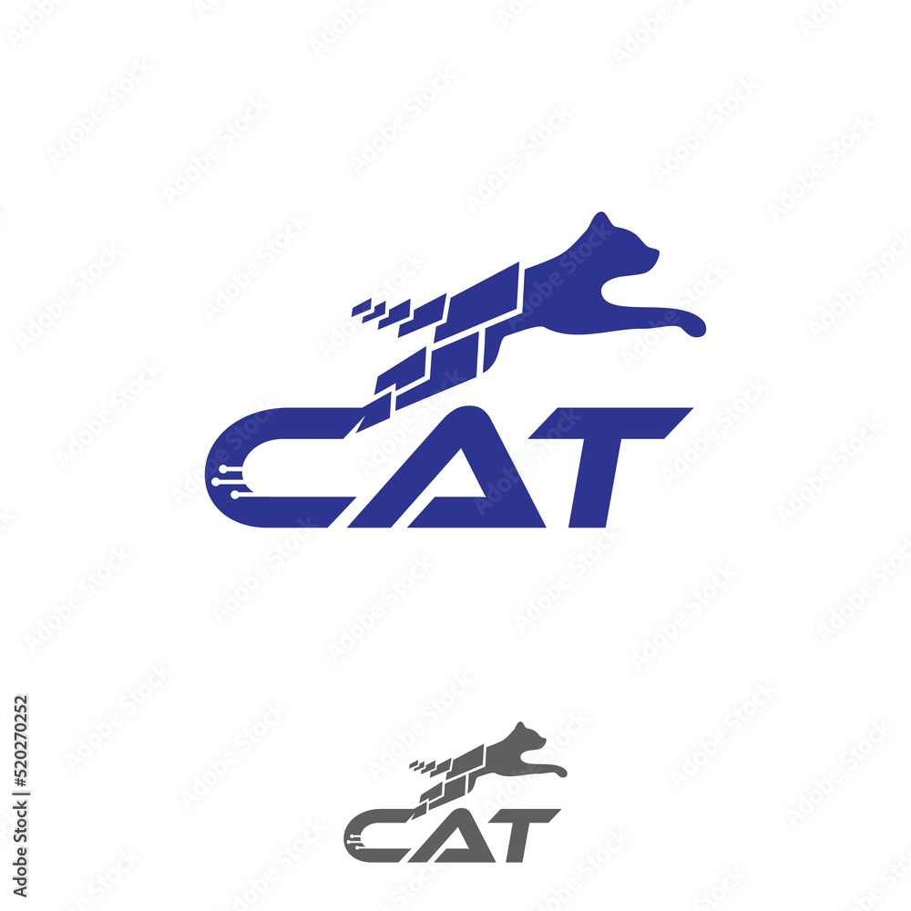 Cat technology logo design concept Cat technology logo design concept