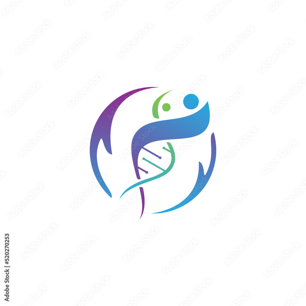 DNA logo design symbol for science technology DNA logo design symbol for science technology