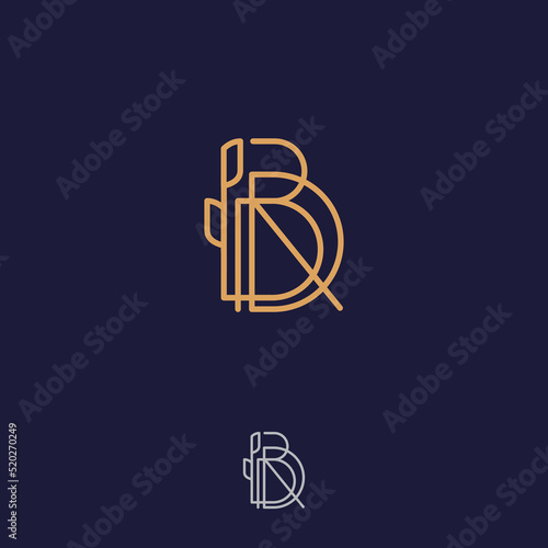 Fototapeta Naklejka Na Ścianę i Meble -  Premium and elegant letter BDR logo design
