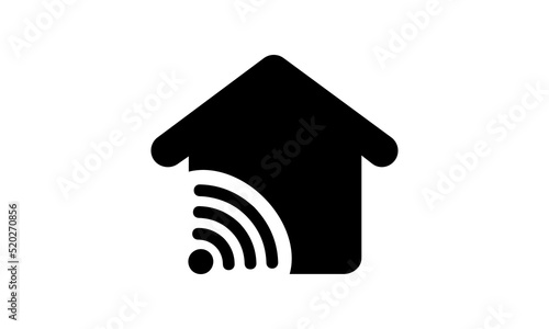 Smart home,house signal wifi wireless vector icon