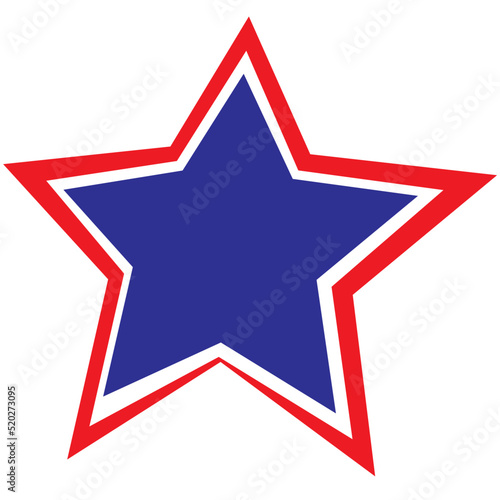 Red, white, and blue patriotic star.