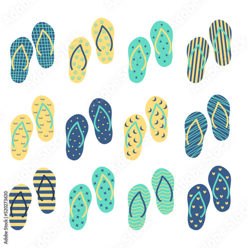 Summer colorful flip flop illustration