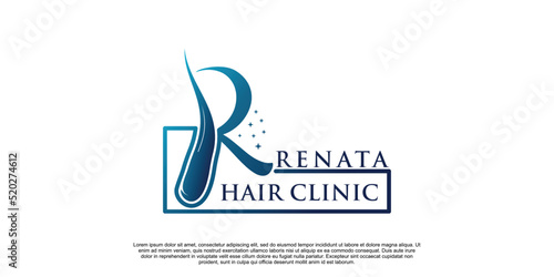 Hair clinic logo design vector with creative unique premium vector part 5
