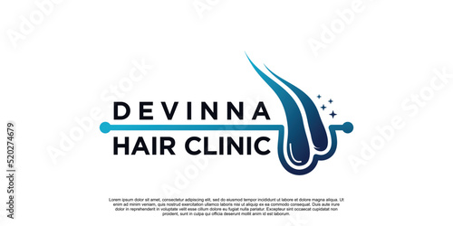 Hair clinic logo design vector with creative unique premium vector part 1