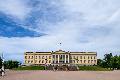 Canvas Print Oslo tourism, scenic Norwegian Royal Palace, Norway