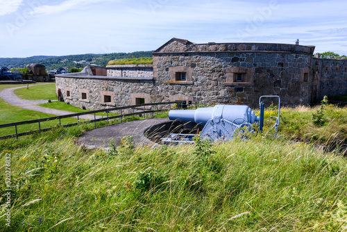 Historic Oscarsborg Fortress with artillery outside, Drøbak Sound, Norway
 photo