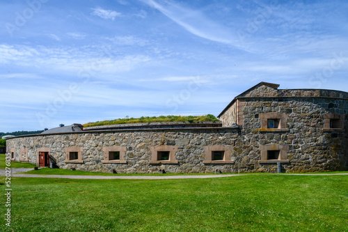 Canvas Print Historic Oscarsborg Fortress on a sunny day, Drøbak Sound, Norway