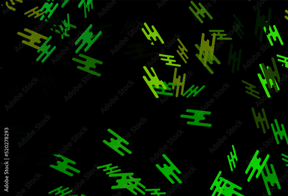 Dark Green, Yellow vector backdrop with long lines.