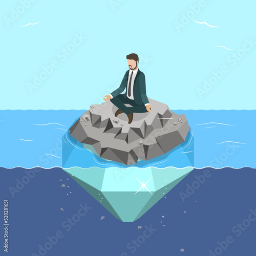 3D Isometric Flat Vector Conceptual Illustration of Hidden Potential, Achievement and Leadership