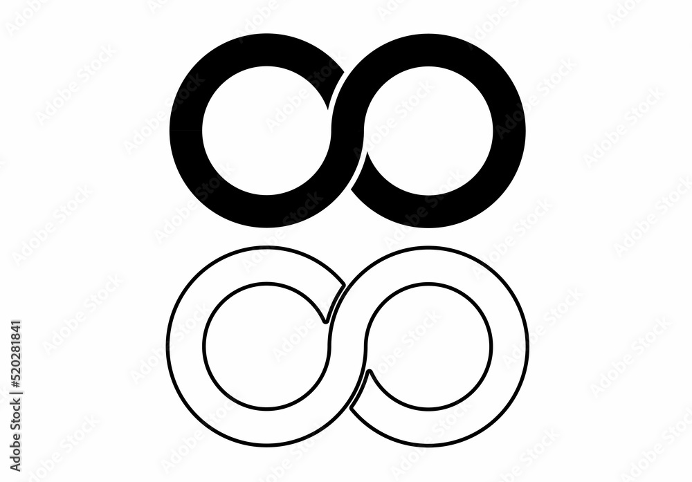 infinity icon set isolated on white background infinity icon set isolated on white background