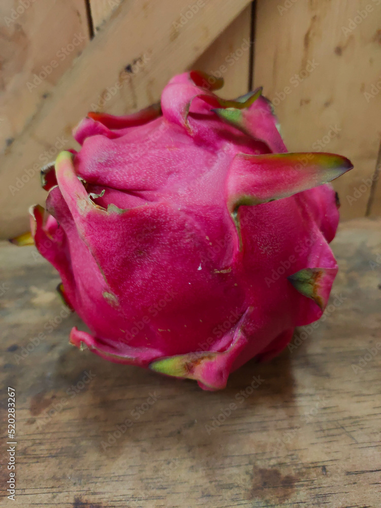 Isolated of ripe dragon fruit that is still fresh at the supermarket