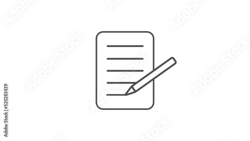 Memo and Pen, icon, Illustration