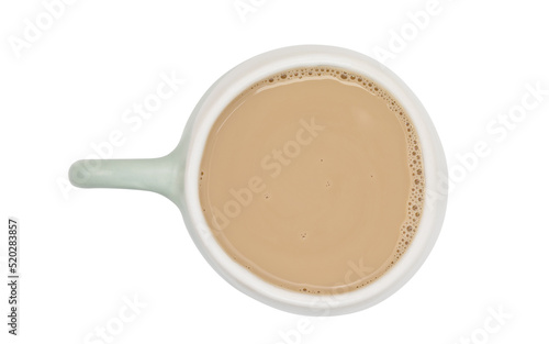 фотографія ceramic cup of coffee with creamer in it
