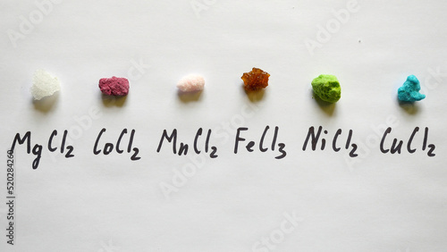 Canvas Print Chloride magnesium Chloride cobalt chloride manganese chloride ferric Nickel, co