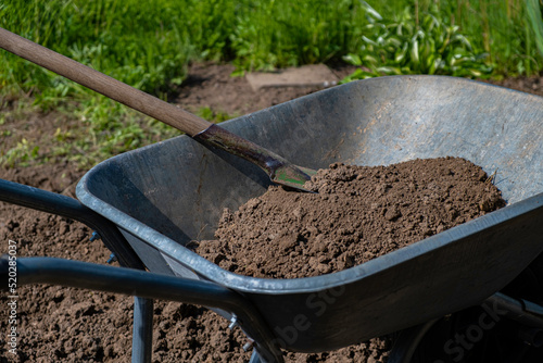Wallpaper Mural Shovel and wheelbarrow in the garden. Gardening Torontodigital.ca