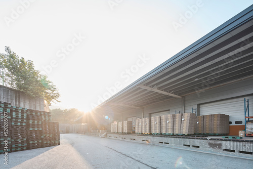 warehouse with warm sunlight
