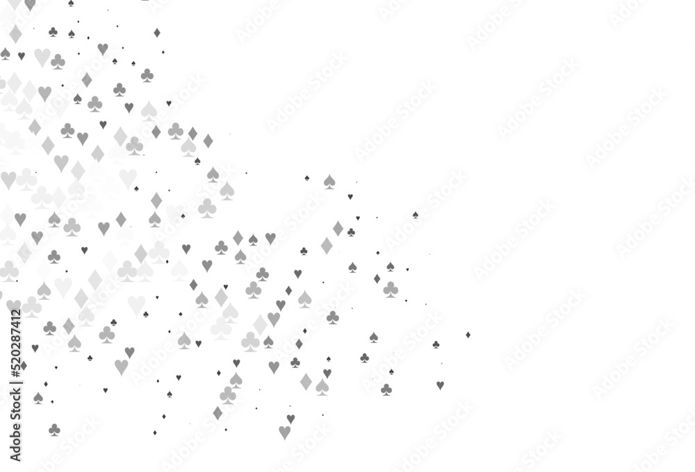 Light Silver, Gray vector template with poker symbols. Light Silver, Gray vector template with poker symbols.