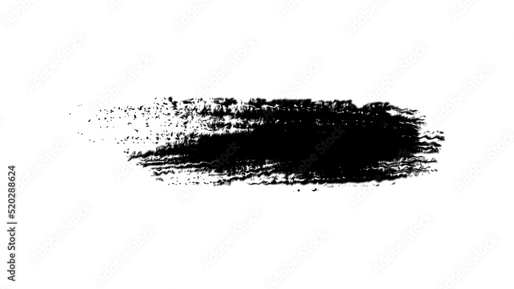 Abstract animation of black paint splash on white background. Animation
