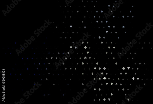 Dark black vector background with cards signs. © Dmitry