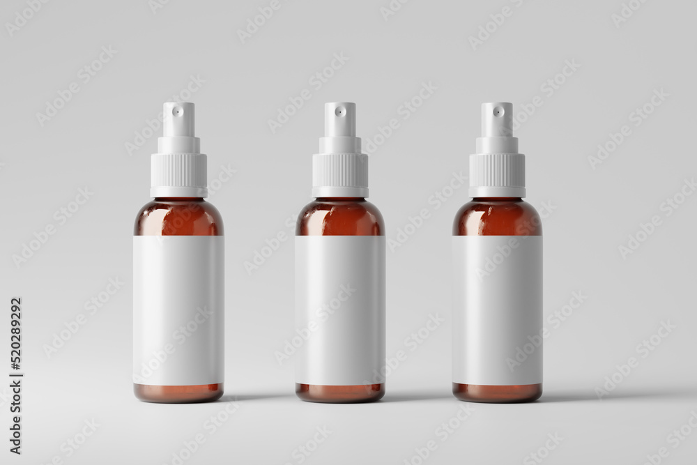 Glass Medicine or Cosmetic Bottle Mockup Scene Glass Medicine or Cosmetic Bottle Mockup Scene