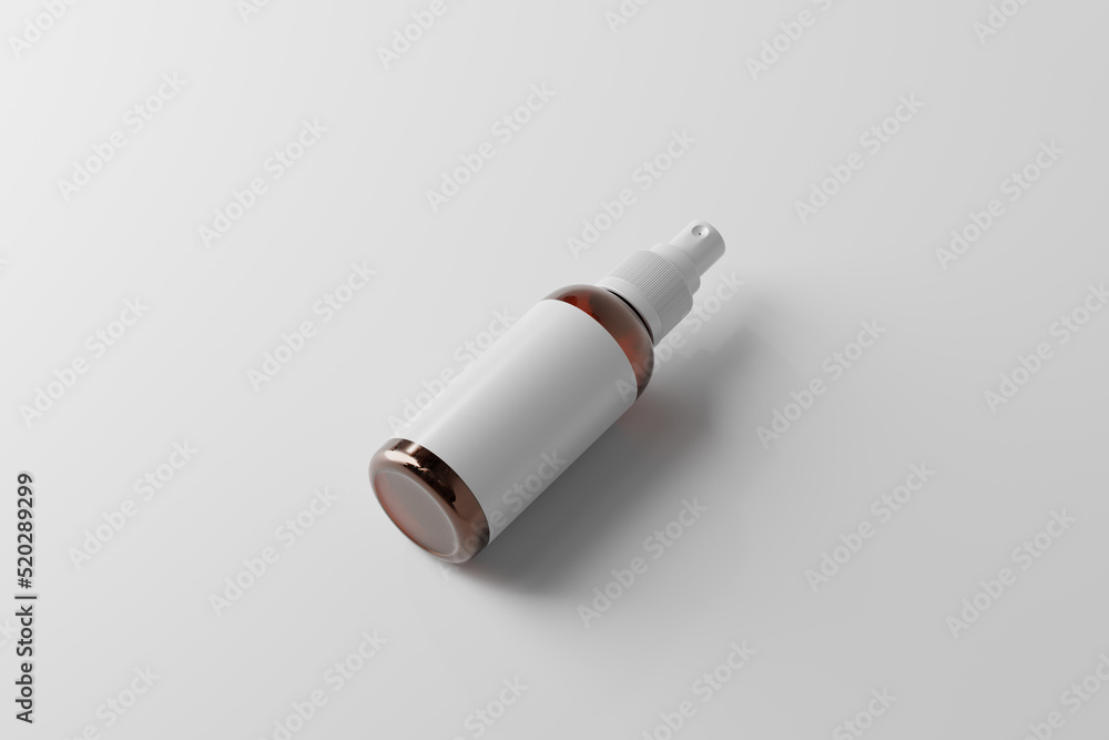 Glass Medicine or Cosmetic Bottle Mockup Scene Glass Medicine or Cosmetic Bottle Mockup Scene