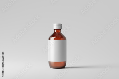 Glass Medicine or Cosmetic Bottle Mockup Scene