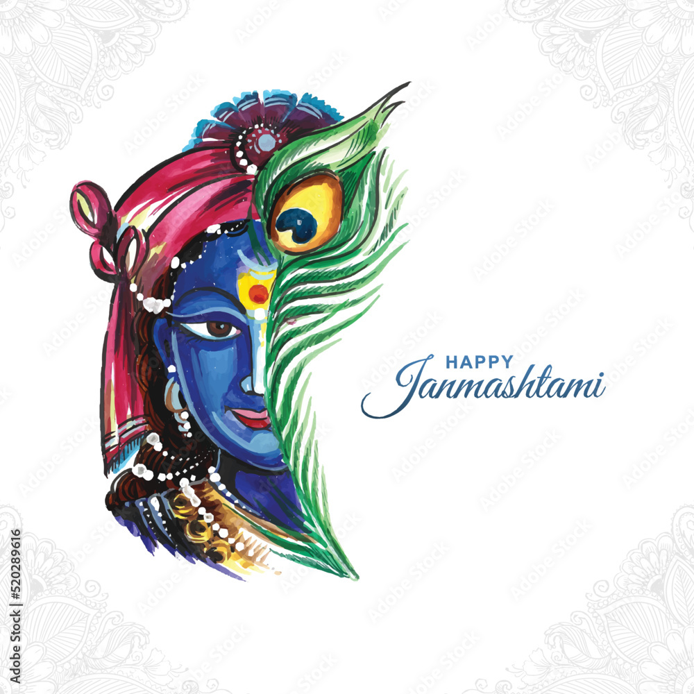 Happy Krishna Janmashtami Greeting Card Design Stock Vector by ©Harryarts  537617698